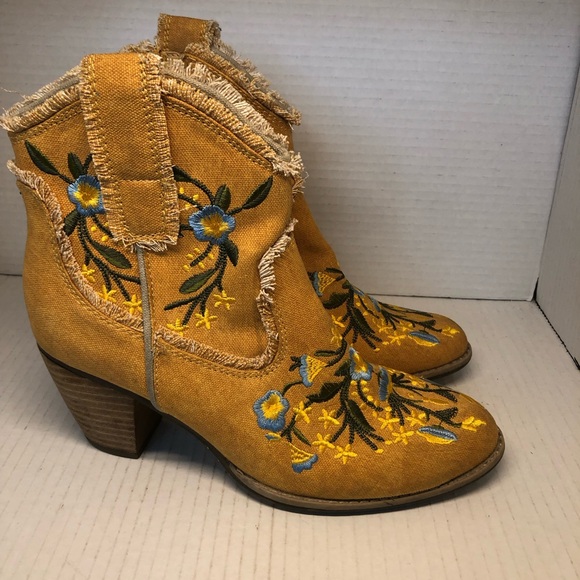 La Strada Western Floral Embroidered Ankle Boots Size 38 - US 7.5 - Picture 5 of 13
